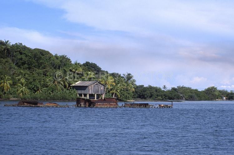 Island;Roatan;Honduras;blue water;sky;huts
